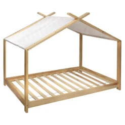 Lit Tente 90x190 En Bois Sans Matelas Atmosphera -Marché Meubles Magasin lit tente 90x190 en bois sans matelas atmosphera 1