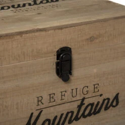 Lot De 3 Malles Carrés Bois Wild Atmosphera -Marché Meubles Magasin lot de 3 malles carres bois wild atmosphera 3