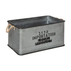 Lot De 3 Malles Métal Gris Plateau Bois Atmosphera -Marché Meubles Magasin lot de 3 malles metal gris plateau bois atmosphera 1 2