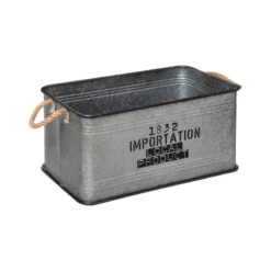 Lot De 3 Malles Métal Gris Plateau Bois Atmosphera -Marché Meubles Magasin lot de 3 malles metal gris plateau bois atmosphera 1 4