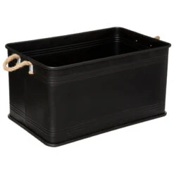 Lot De 3 Malles Métal Noir Plateau Bois Atmosphera -Marché Meubles Magasin lot de 3 malles metal noir plateau bois atmosphera 4