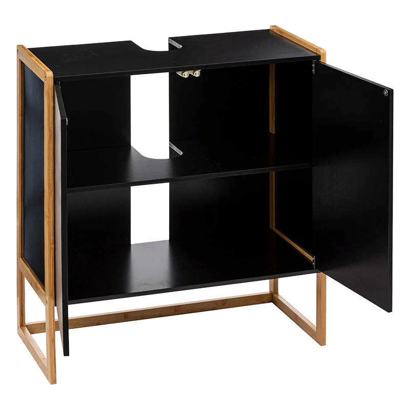 Meuble Sous Lavabo 2 Portes Noir Natureo 5Five 4 Meuble Sous Lavabo 2 Portes Noir Natureo 5Five – Image 2