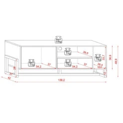 Meuble TV 2 Portes 2 Niches Oslo Blanc -Marché Meubles Magasin meuble tv 2 portes 2 niches oslo blanc 5