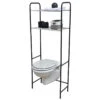 Meuble WC 2 Tablettes Pour Toilettes Noir Et Chrome -Marché Meubles Magasin meuble wc 2 tablettes pour toilettes noir chrome