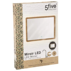 Miroir Rectangulaire 66x47 Bambou LED 5Five -Marché Meubles Magasin miroir rectangulaire 66x47 bambou led 5five 4