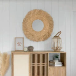 Miroir Rond 80 Cm En Roseau Ael Atmosphera -Marché Meubles Magasin miroir rond 80 cm en roseau ael atmosphera 2
