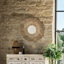 Miroir Rond 80 Cm En Roseau Ael Atmosphera -Marché Meubles Magasin miroir rond 80 cm en roseau ael atmosphera 3