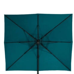 Parasol Décentré Eléa Inclinable Rectangulaire Bleu Canard Hespéride -Marché Meubles Magasin parasol decentre elea inclinable 3x4 bleu canard hesperide 2