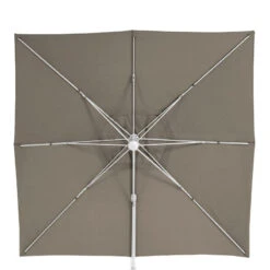 Parasol Décentré Eléa Inclinable Carré Oléfine Noisette/blanc Hespéride -Marché Meubles Magasin parasol decentre elea inclinable carre olefine noisetteblanc hesperide 2