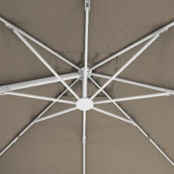 Parasol Décentré Eléa Inclinable Carré Oléfine Noisette/blanc Hespéride -Marché Meubles Magasin parasol decentre elea inclinable carre olefine noisetteblanc hesperide 5