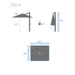 Parasol Déporté Rectangulaire Soly Honey Et Noisette Hespéride -Marché Meubles Magasin parasol deporte rectangulaire soly honey noisette hesperide 6