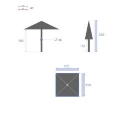 Parasol Droit Carré 2,5x2,5m Soya Vert Olive Hespéride 15 Parasol Droit Carré 2,5x2,5m Soya Vert Olive Hespéride -Marché Meubles Magasin parasol droit carre 25x25m soya vert olive hesperide 6