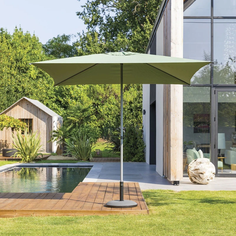 Parasol Droit Carré 2,5x2,5m Soya Vert Olive Hespéride 3 Parasol Droit Carré 2,5x2,5m Soya Vert Olive Hespéride