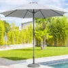 Parasol Droit Rond 2,7m Sisko Ardoise Hespéride -Marché Meubles Magasin parasol droit rond 27m sisko ardoise hesperide