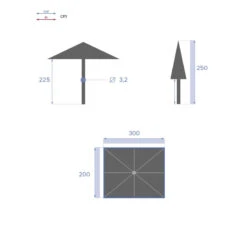 Parasol Mat Central 2x3 M Loompa Olive Hespéride -Marché Meubles Magasin parasol mat central 2x3 m loompa olive hesperide 7