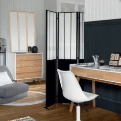 Paravent Atelier Métal Et Verre Trempé Atmosphera -Marché Meubles Magasin paravent atelier metal et verre trempe atmosphera 1