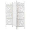 Paravent Blanc Terre Bois Sculpté Atmosphera 2 Paravent Blanc Terre Bois Sculpté Atmosphera -Marché Meubles Magasin paravent blanc terre bois sculpte atmosphera
