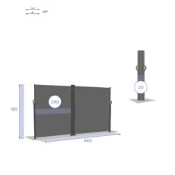 Paravent écran Double Antao Graphite Hespéride 9 Paravent écran Double Antao Graphite Hespéride -Marché Meubles Magasin paravent ecran double antao graphite hesperide 3