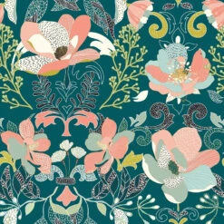 Parure De Lit Amelia Bleu Canard Et Motifs 240x220 Atmosphera -Marché Meubles Magasin parure de lit amelia bleu canard et motifs 240x220 atmosphera 2