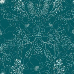 Parure De Lit Amelia Bleu Canard Et Motifs 240x220 Atmosphera -Marché Meubles Magasin parure de lit amelia bleu canard et motifs 240x220 atmosphera 3
