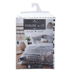 Parure De Lit Ethnik Noir/blanc 240x220 Atmosphera -Marché Meubles Magasin parure de lit ethnik noirblanc 240x220 atmosphera 2