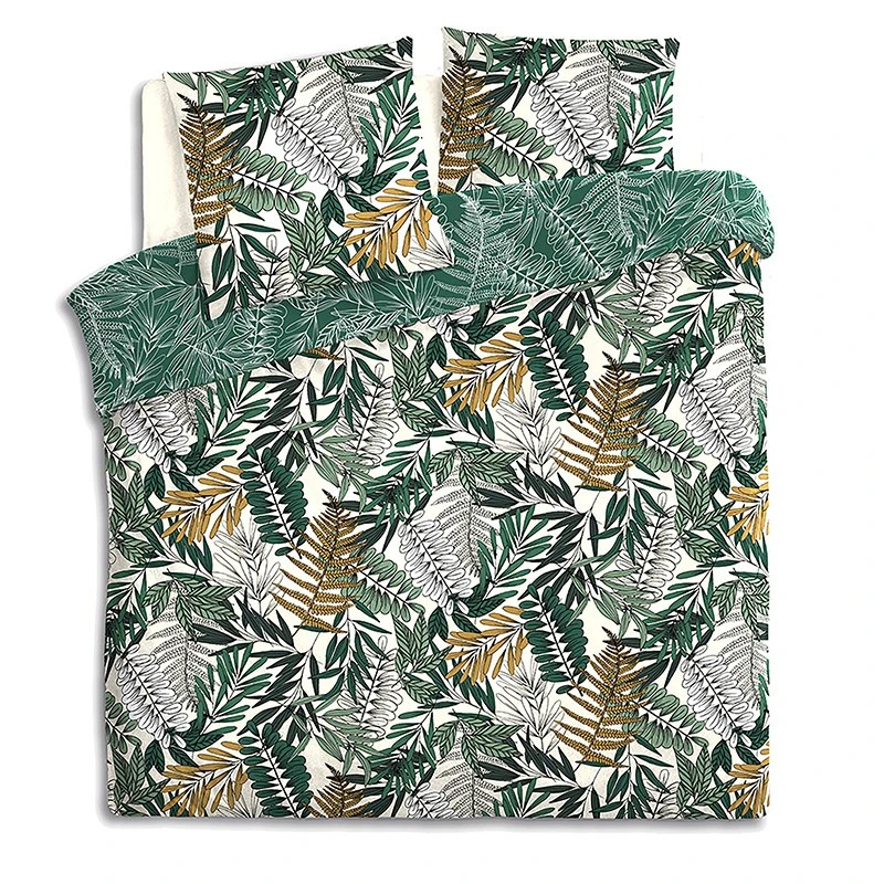 Parure De Lit Tropik Vert/blanc/moutarde 240x220 Atmosphera 4 Parure De Lit Tropik Vert/blanc/moutarde 240x220 Atmosphera – Image 2