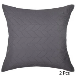 PARURE LIT 2 P. TRESSES DESSUS LIT 2 TAIES GRIS ATMOSPHERA -Marché Meubles Magasin parure lit 2 p tresses dessus lit 2 taies gris atmosphera 2