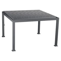 Pergola Carrée 3,6x3,6m Evora Graphite Hespéride -Marché Meubles Magasin pergola carree 36x36m evora graphite hesperide 2