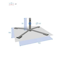 Pied De Parasol Pliant Grand Modèle Anthracite Hespéride -Marché Meubles Magasin pied de parasol pliant grand modele anthracite hesperide 4
