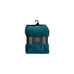 Plaid Géant 180x230 Fourrure Bleu Canard Atmosphera -Marché Meubles Magasin plaid geant 180x230 fourrure bleu canard atmosphera 2