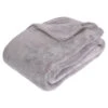 ATMOSPHERA Plaid Grand Modèle Microfibre 180x230 Cm Gris Clair -Marché Meubles Magasin plaid microfibre gris clair
