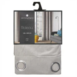 Rideau Gris Clair Lilou 140x260 Atmosphera -Marché Meubles Magasin rideau gris cl lilou 140x260 atmosphera 2