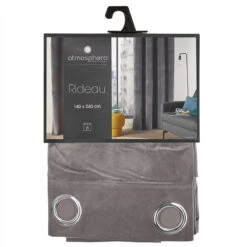 Rideau Gris Foncé Lilou 140x260 Atmosphera -Marché Meubles Magasin rideau gris fonce lilou 140x260 atmosphera 3