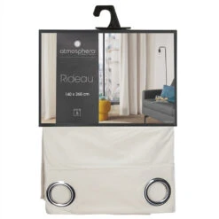 Rideau Ivoire Lilou 140x260 Atmosphera -Marché Meubles Magasin rideau ivoir lilou 140x260 atmosphera 3