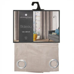Rideau Taupe Lilou 140x260 Atmosphera -Marché Meubles Magasin rideau taupe lilou 140x260 atmosphera 3