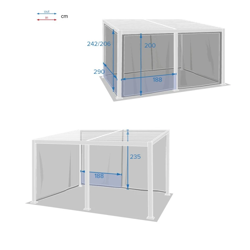 Rideaux Moustiquaires Pour Tonnelle 4x3 M Avila Hespéride 4 Rideaux Moustiquaires Pour Tonnelle 4x3 M Avila Hespéride – Image 2