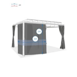 Rideaux Opaques Pour Tonnelle Belize 3,8x3m Hespéride -Marché Meubles Magasin rideaux opaques pour tonnelle belize 38x3m hesperide 3