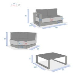 Salon D'angle 5 Places Allure Anthracite / Graphite Hespéride 12 Salon D'angle 5 Places Allure Anthracite / Graphite Hespéride -Marché Meubles Magasin salon d angle 5 places allure anthracite graphite hesperide 3