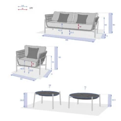 Salon De Jardin 5 Places Rubby Graphite Hespéride -Marché Meubles Magasin salon de jardin rubby graphite premium hesperide 3