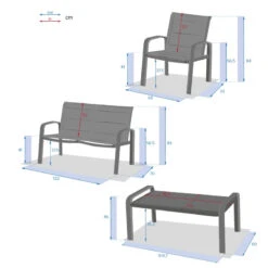 Salon De Jardin 4 Places Elyn Anthracite / Graphite Hespéride -Marché Meubles Magasin salon jardin places elyn anthracite graphite hesperide 1 7