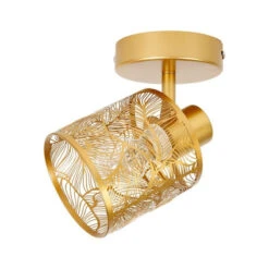 Spot Calathéa Métal Ajouré Doré Ostaria -Marché Meubles Magasin spot calathea metal ajoure dore ostaria 3