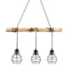 Suspension Indus Barre En Bois 3 Cordons Ostaria -Marché Meubles Magasin suspension industrielle barre en bois 3 cordons ostaria