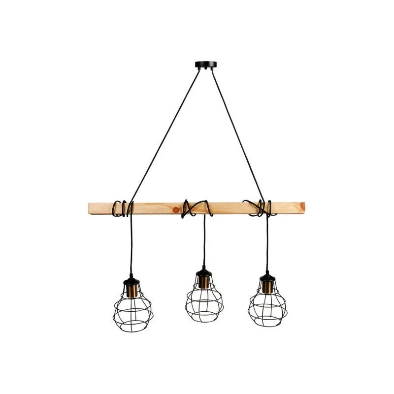 Suspension Indus Barre En Bois 3 Cordons Ostaria 5 Suspension Indus Barre En Bois 3 Cordons Ostaria – Image 3