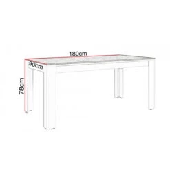 Table à Manger 180cm Blanc Et Gris Béton Gent -Marché Meubles Magasin table a manger 180cm blanc et gris beton gent 2