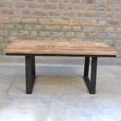 Table à Manger Bois Et Pieds Métal En U -Marché Meubles Magasin table a manger bois et pieds metal en u 1