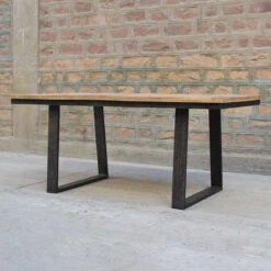 Table à Manger Bois Et Pieds Métal En U -Marché Meubles Magasin table a manger bois et pieds metal en u 3