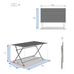 Table Alu Pliante Azua 4 Places Graphite Hespéride -Marché Meubles Magasin table aluminium azua 4 places graphite hesperide 4