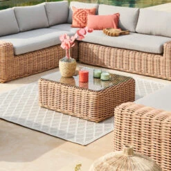 Marché Meubles Magasin -Marché Meubles Magasin table basse exterieure carree savinia coloris tahini hesperide 1