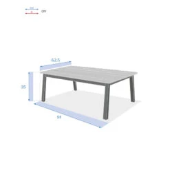 Table Basse Extérieure Oriengo Blanc Hespéride -Marché Meubles Magasin table basse exterieure oriengo blanc hesperide 3