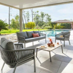 Table Basse Extérieure Oriengo Graphite Hespéride -Marché Meubles Magasin table basse exterieure oriengo graphite hesperide 1